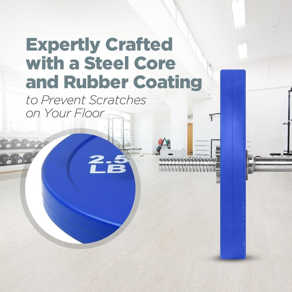 Pair Olympic Plates - Barbell Weights Set of 2 Weight Plates for Olympic Bars Perfect for Strength Training Plates Exercise Balance Available in 2.5LB 5LB 10LB Weight Plate